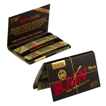 Бумага RAW Classic Black Single Wide Double Window - Самокрутки - Бумага RAW - Магазин вапорайзеров, бонгов и лучших аксессуаров для курения  rastastore.ru