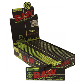 Бумага RAW Black Organic Hemp 1 1/4 - Самокрутки - Бумага RAW - Магазин вапорайзеров, бонгов и лучших аксессуаров для курения  rastastore.ru